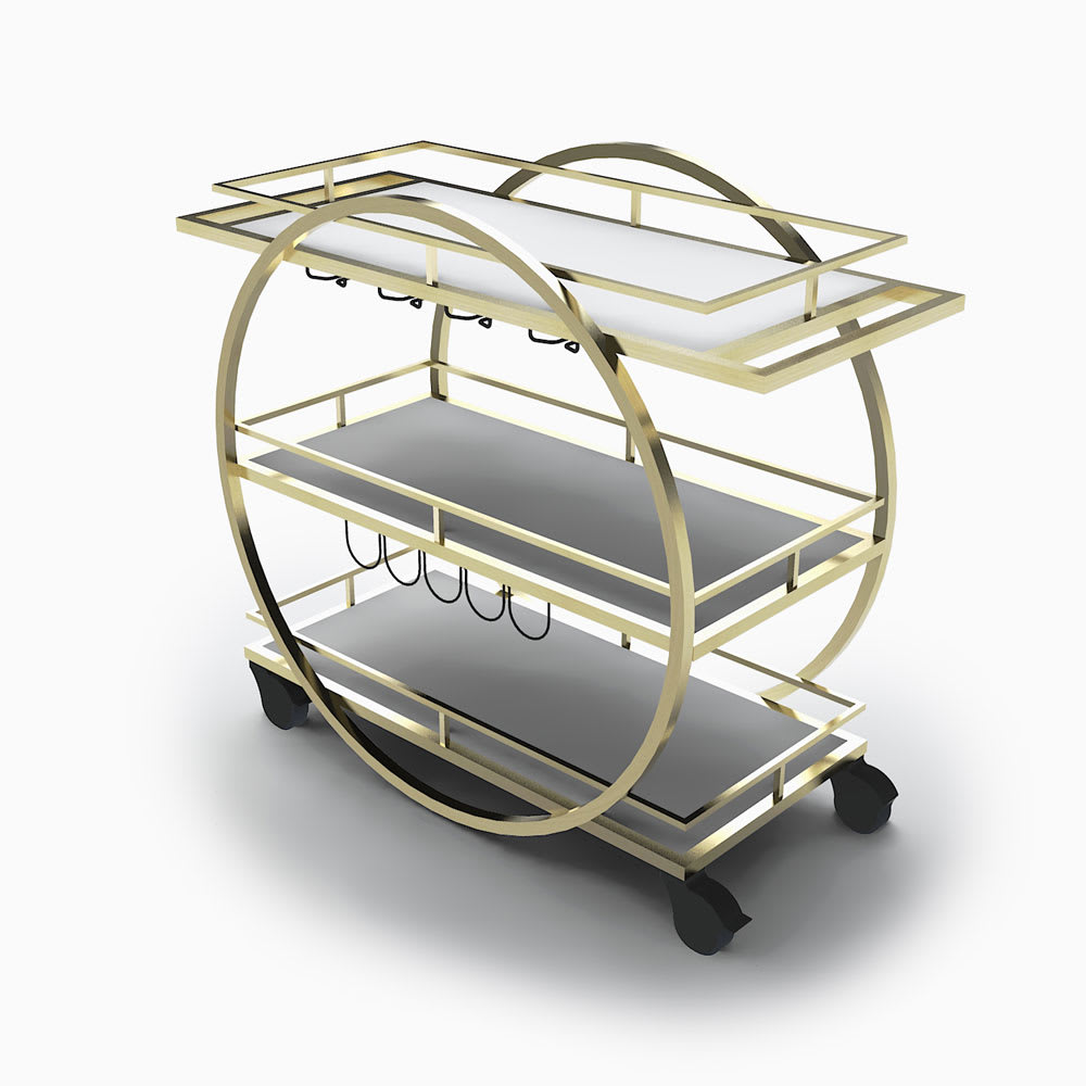 Forbes Industries 52" Portable Bar w/ Avonite Work Surface & Shelves - 24"D x 46"H (F35-5575)