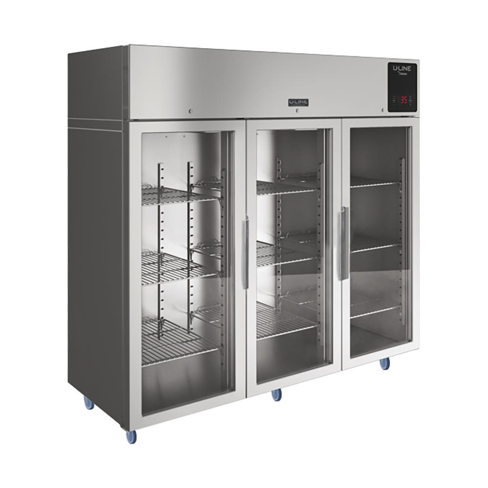 U-Line UCFZ585-SG71A 86" Three Section Reach In Freezer, (3) Glass Doors, 115v