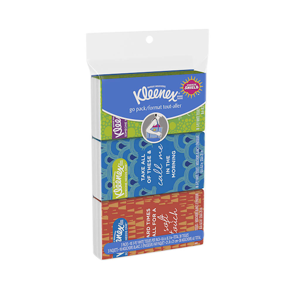Kimberly-Clark Kleenex® 3 ply Facial Tissues - Packet, White (11976)