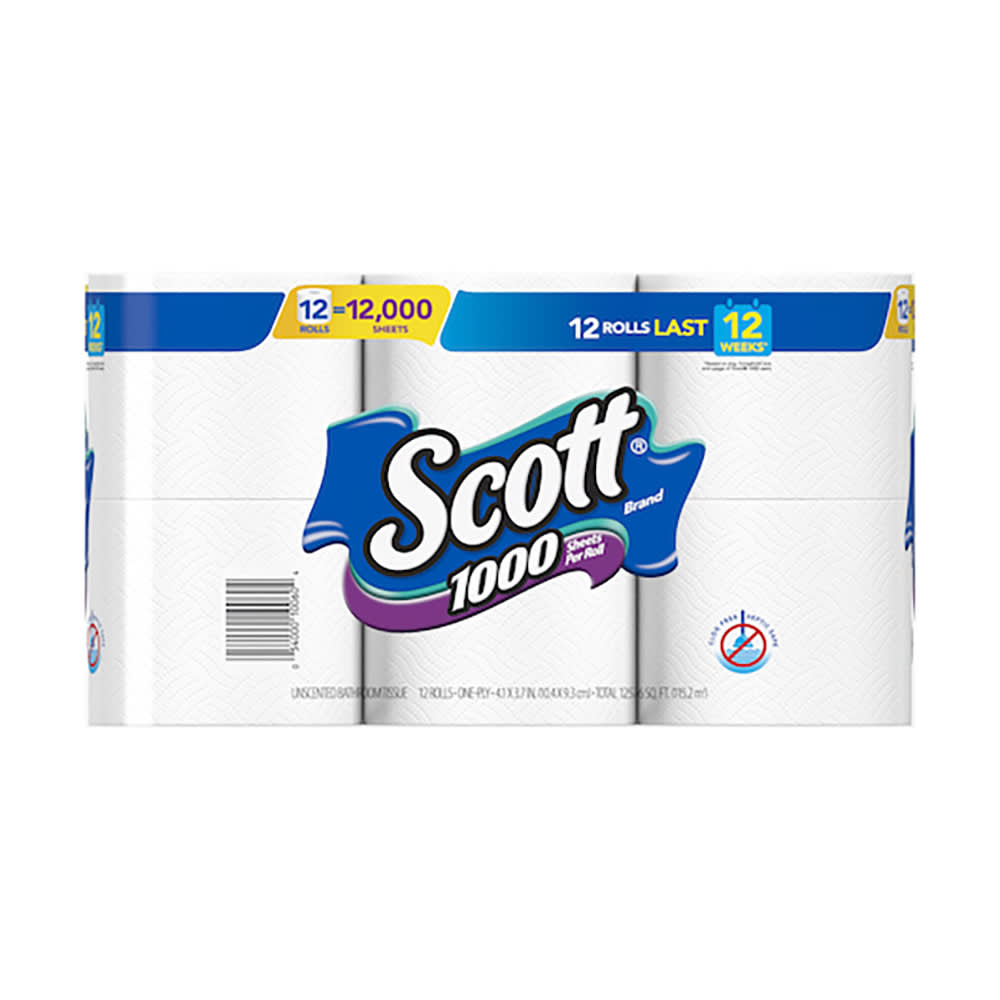 Kimberly-Clark Scott® 1 ply Toilet Paper Roll - 1000 Sheets/Roll (10060)