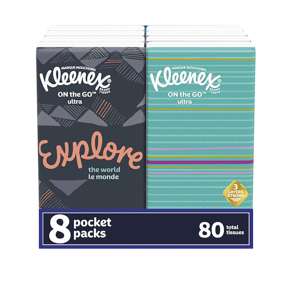 Kimberly-Clark Kleenex® 3 ply Facial Tissues - Packet, White (46651)