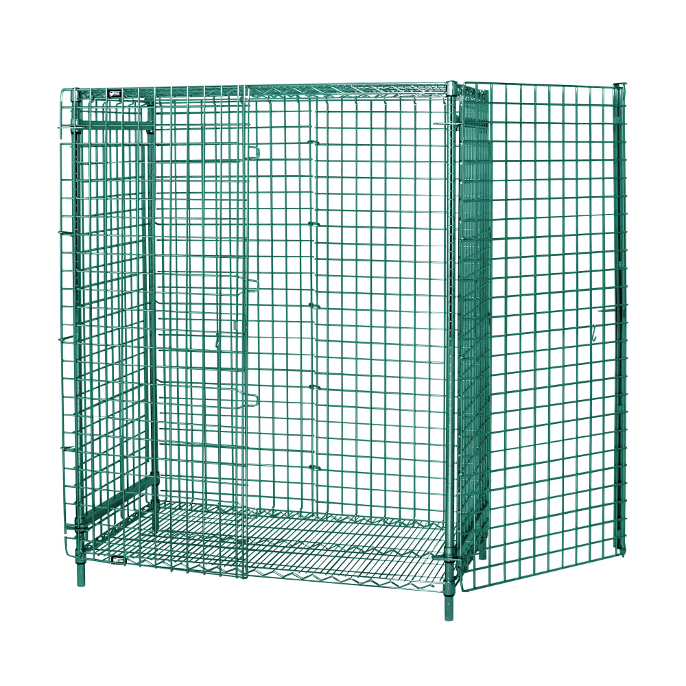 Quantum Food Service 36" Stationary Security Cage - 18"W, Green Epoxy Coated (1836-63SECP)
