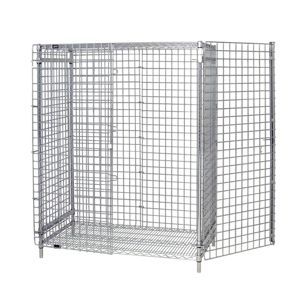 Quantum Food Service 48" Stationary Security Cage - 18"W, Chrome (1848-63SEC)