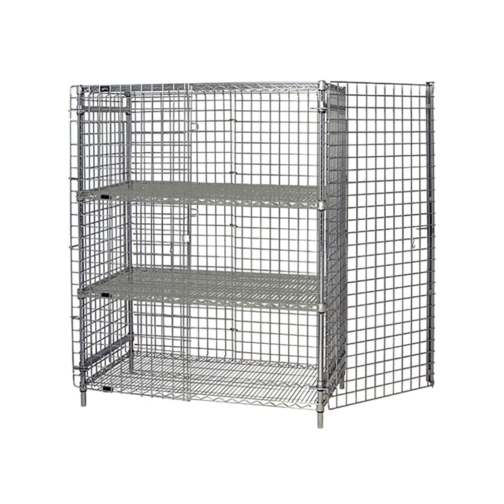 Quantum Food Service 48" Stationary Security Cage - 18"W, Chrome (1848-63SEC-2)