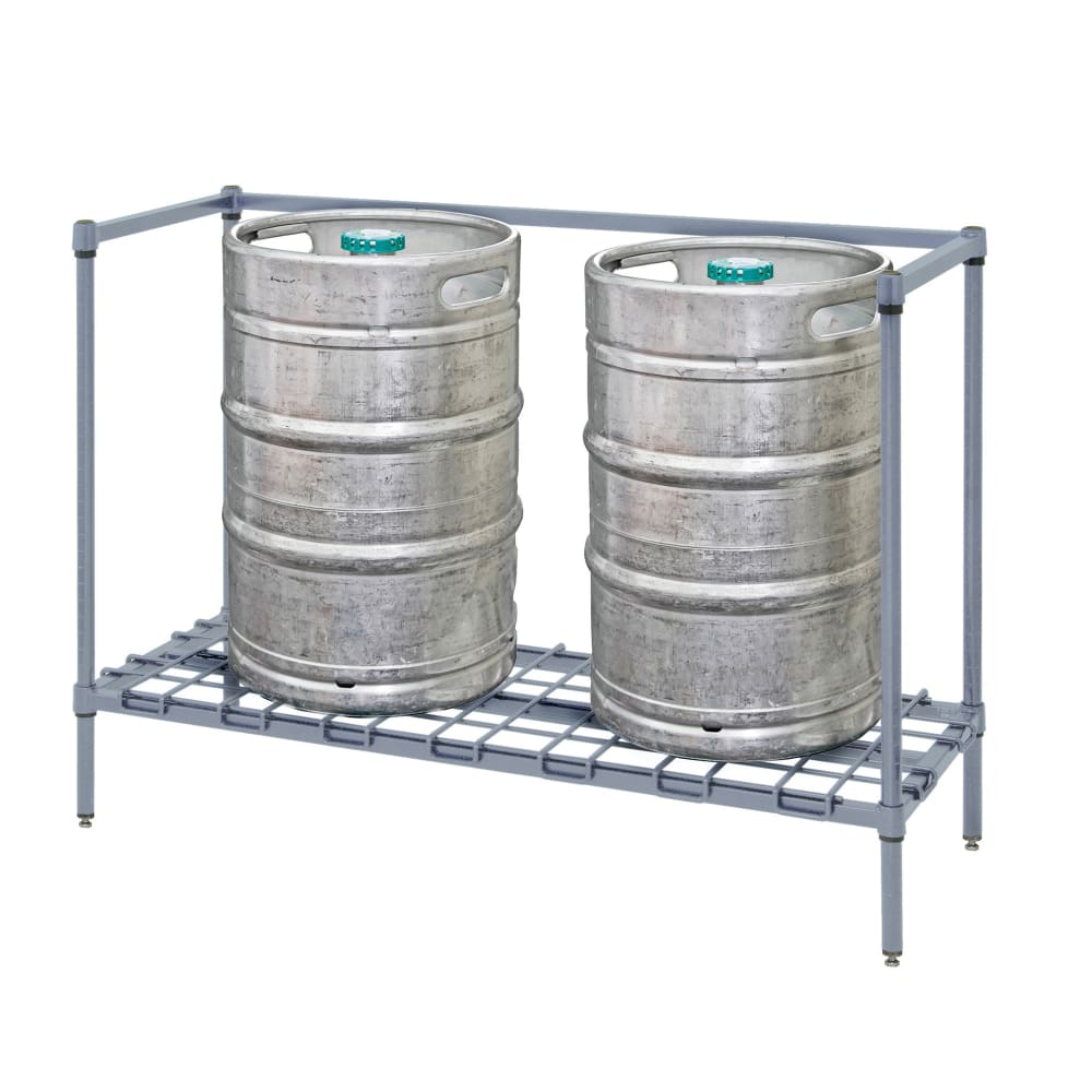 Quantum Food Service (1) Level Keg Rack w/ (3) Keg Capacity, 60" x 18" x 34" (186034DGY)