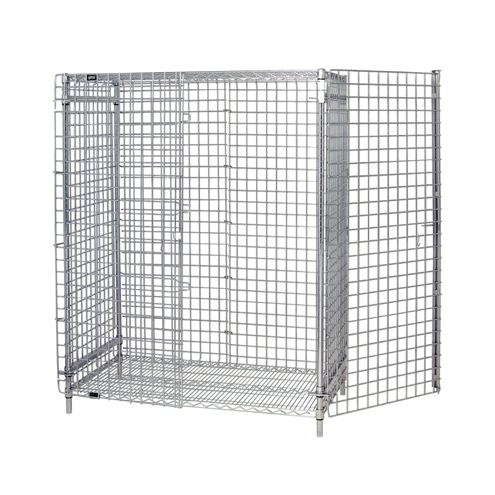 Quantum Food Service 60" Stationary Security Cage - 18"W, Chromate (1860-63SEC)
