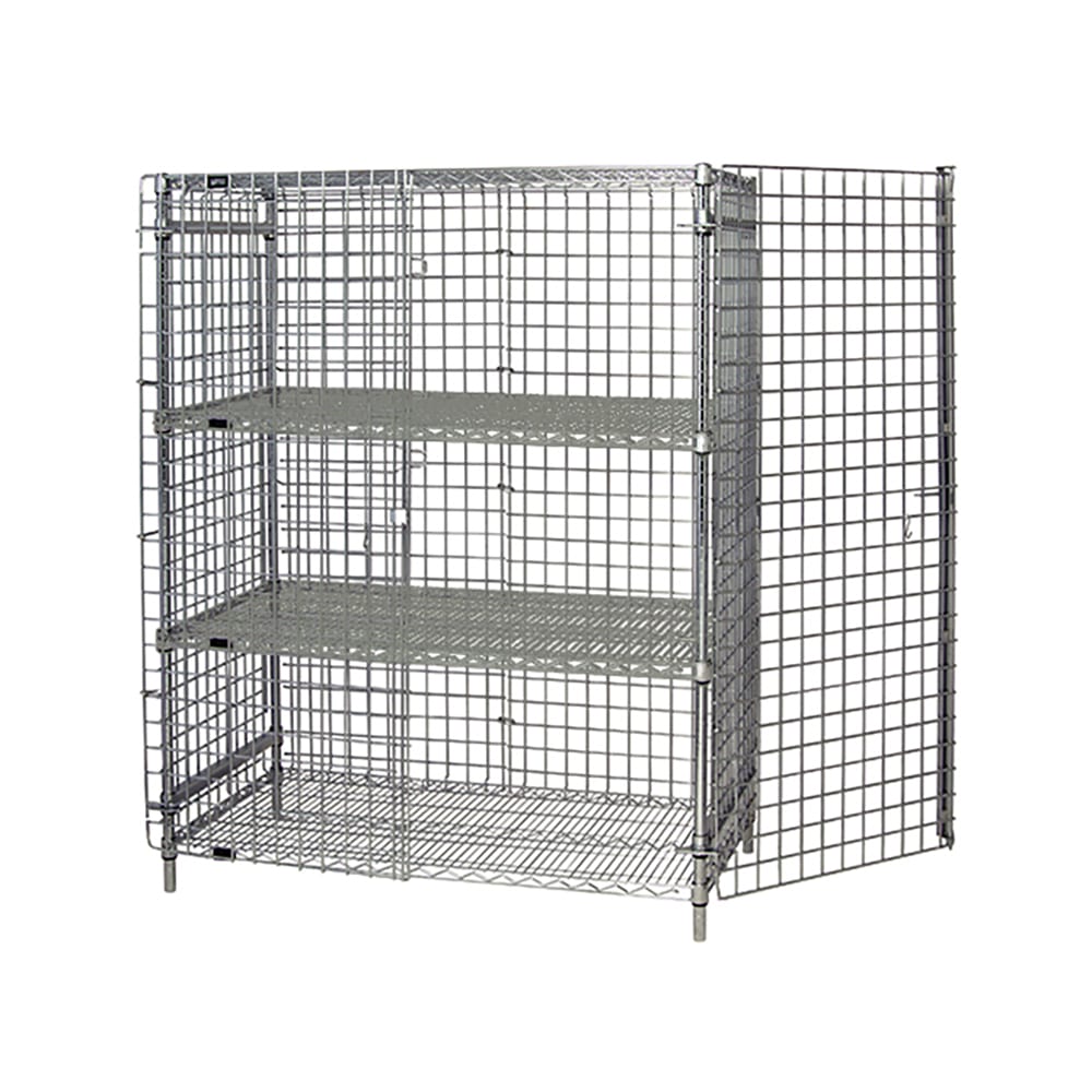 Quantum Food Service 60" Stationary Security Cage - 18"W, Chromate (1860-63SEC-2)