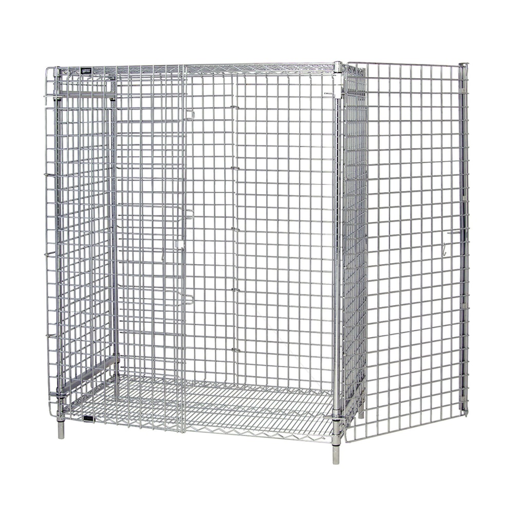 Quantum Food Service 36" Stationary Security Cage - 21"W, Chrome (2136-63SEC)
