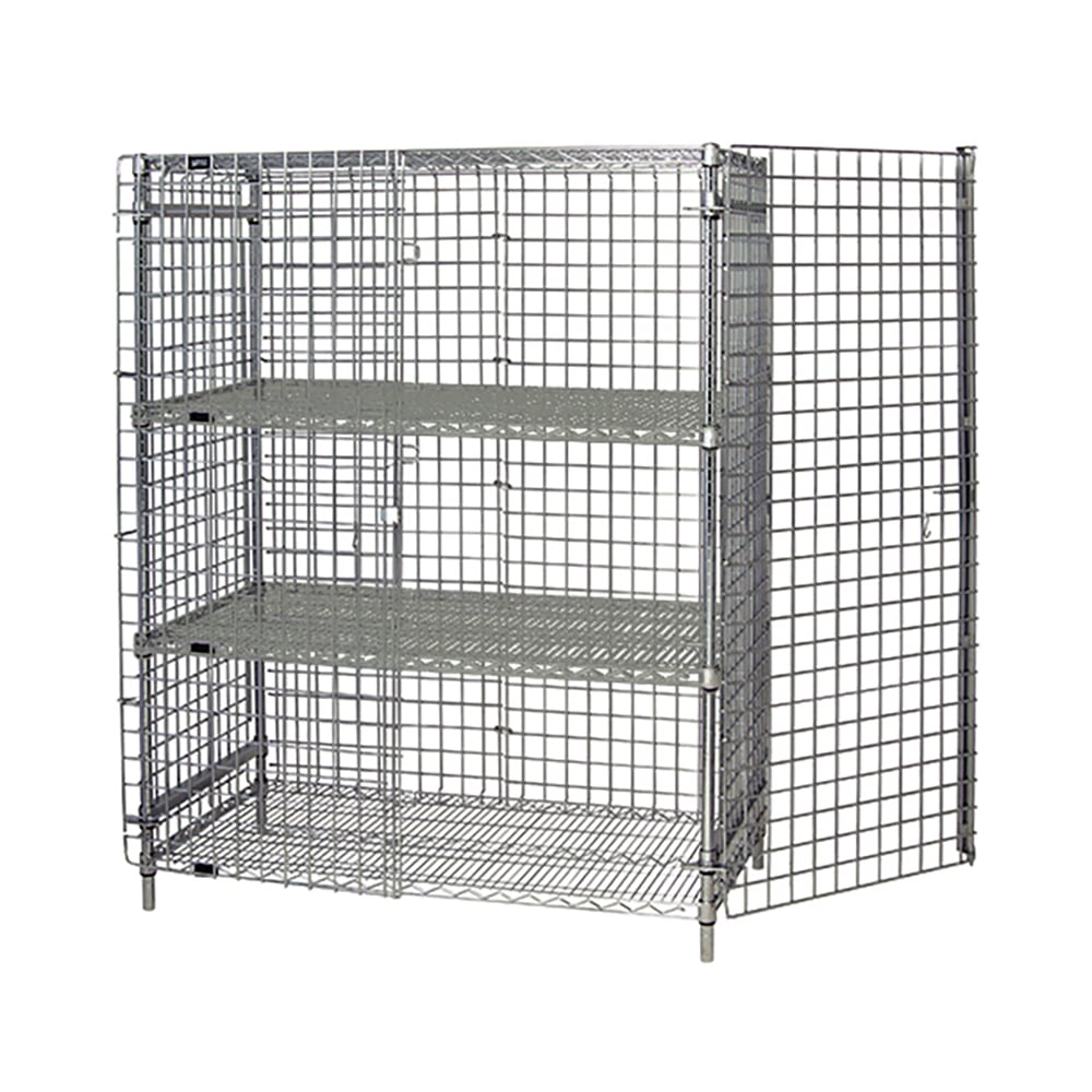 Quantum Food Service 36" Stationary Security Cage - 21"W, Chrome (2136-63SEC-2)