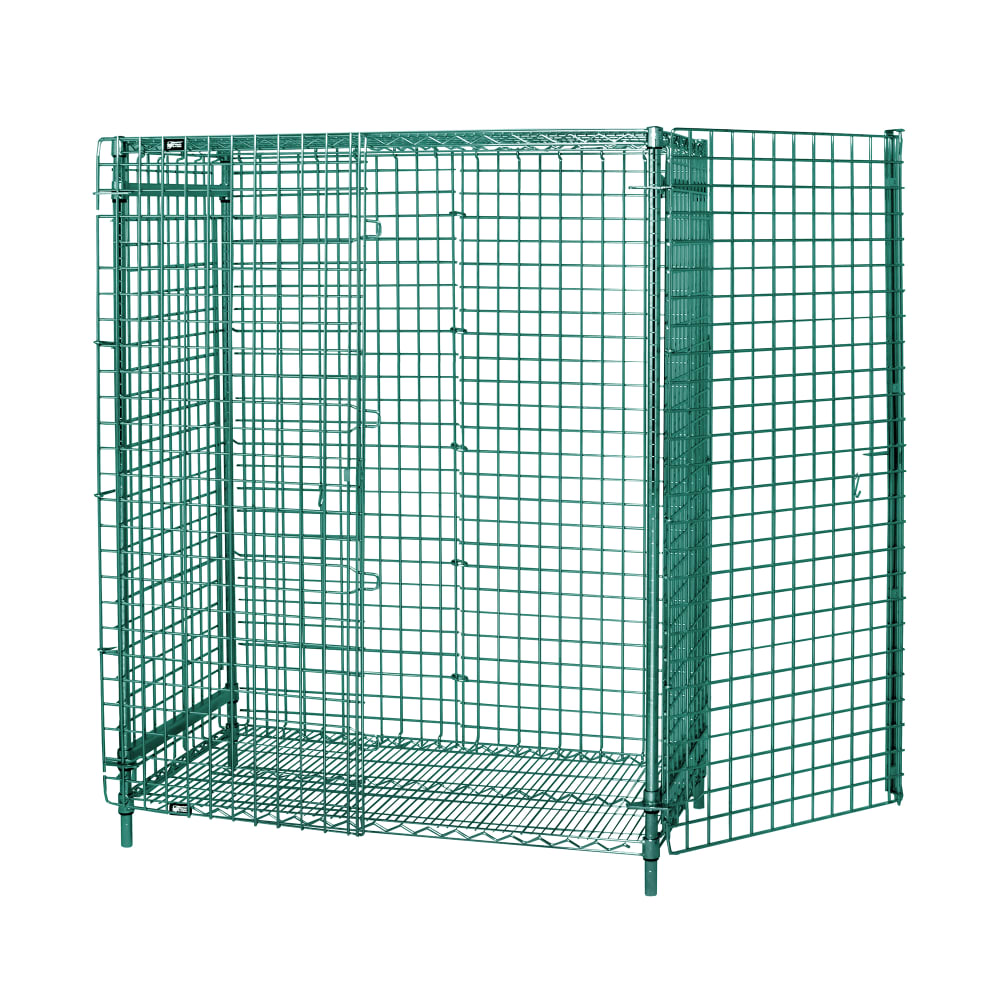 Quantum Food Service 36" Stationary Security Cage - 21"W, Green Epoxy Coated (2136-63SECP)
