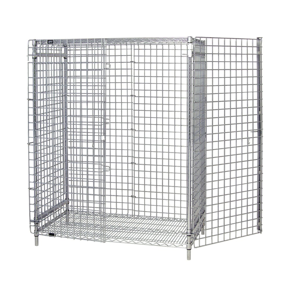 Quantum Food Service 48" Stationary Security Cage - 21"W, Chrome (2148-63SEC)