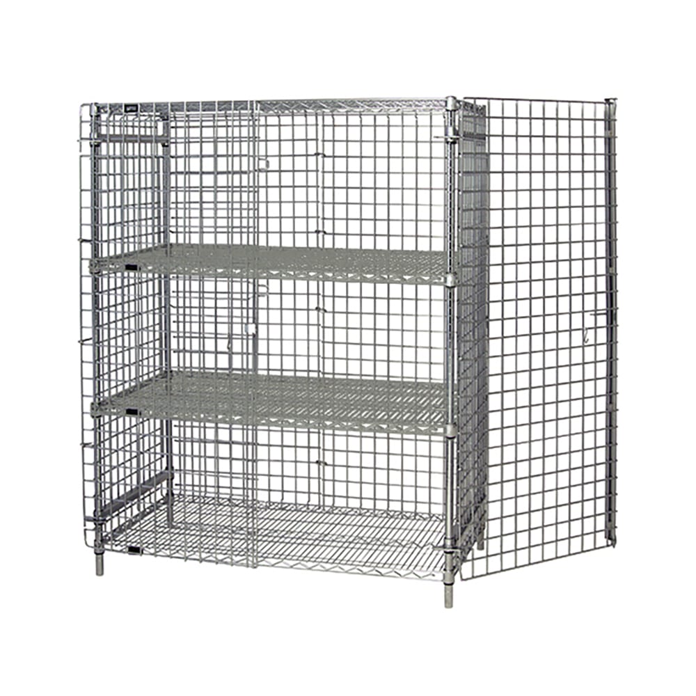 Quantum Food Service 60" Stationary Security Cage - 21"W, Chrome (2160-63SEC-2)