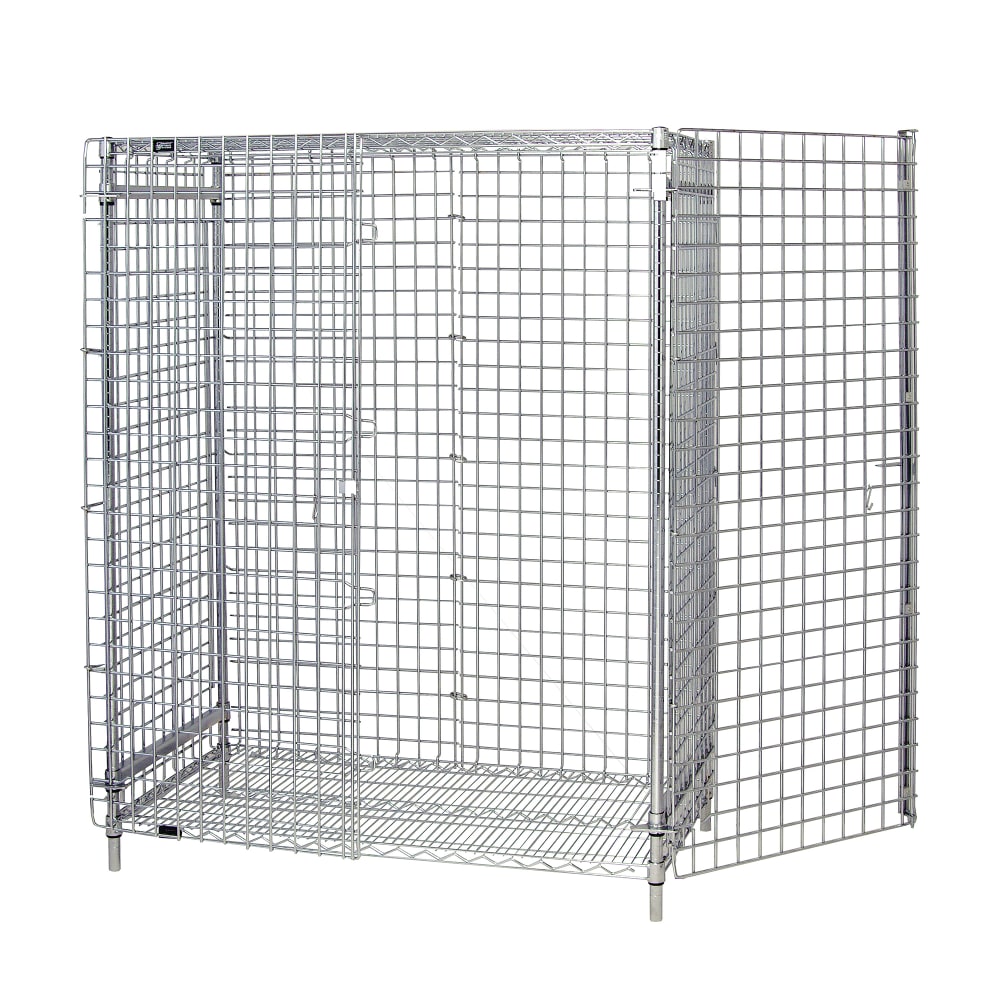 Quantum Food Service 36" Stationary Security Cage - 24"W, Chrome (2436-63SEC)