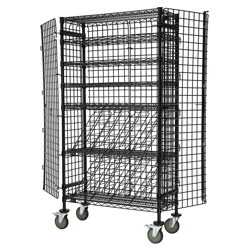 Quantum Food Service 74"H Commercial Wine Rack w/ () Bottle Capacity, Black (M1436-69MIXSECBK)