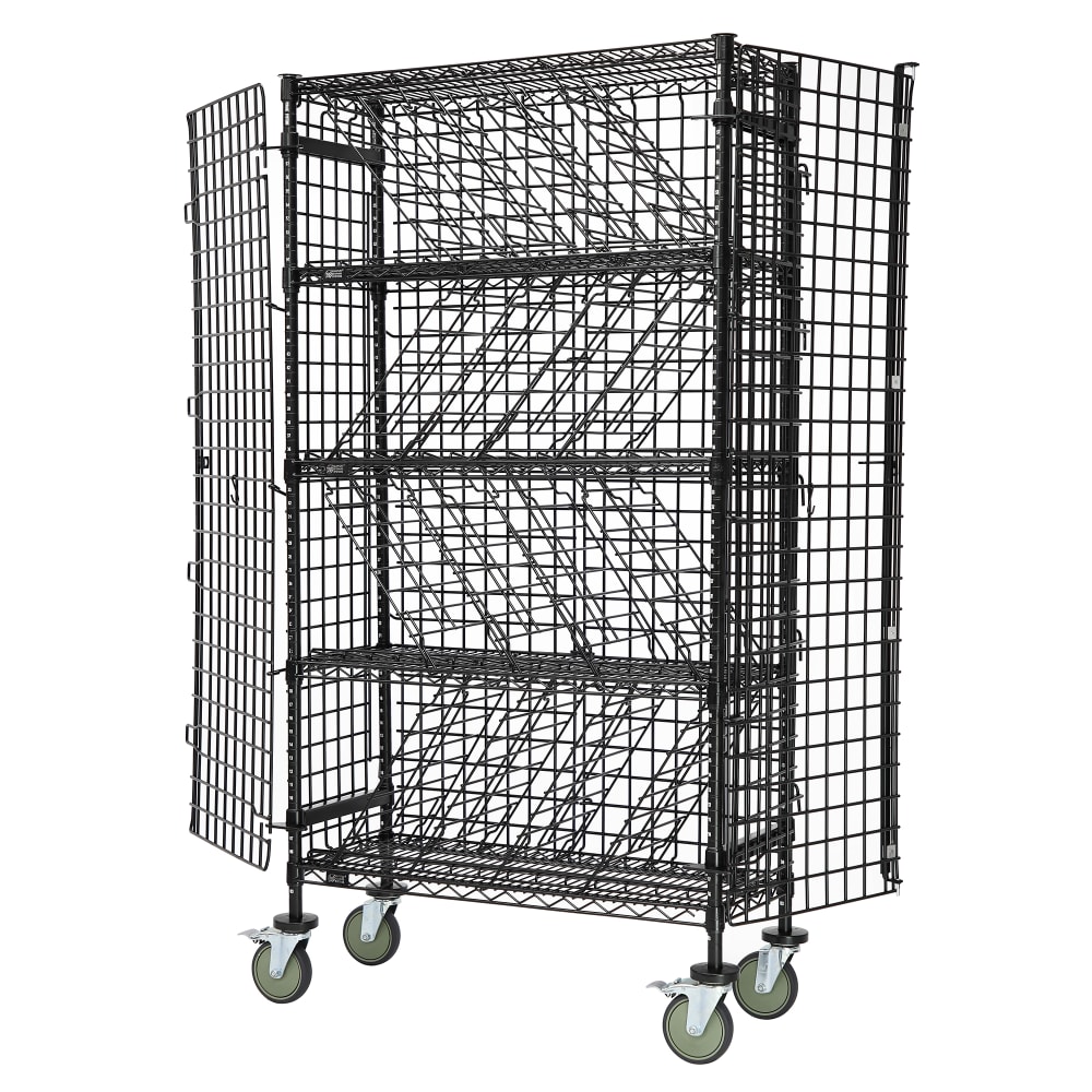 Quantum Food Service 74"H Commercial Wine Rack w/ () Bottle Capacity, Black (M1448-69BWSECBK)