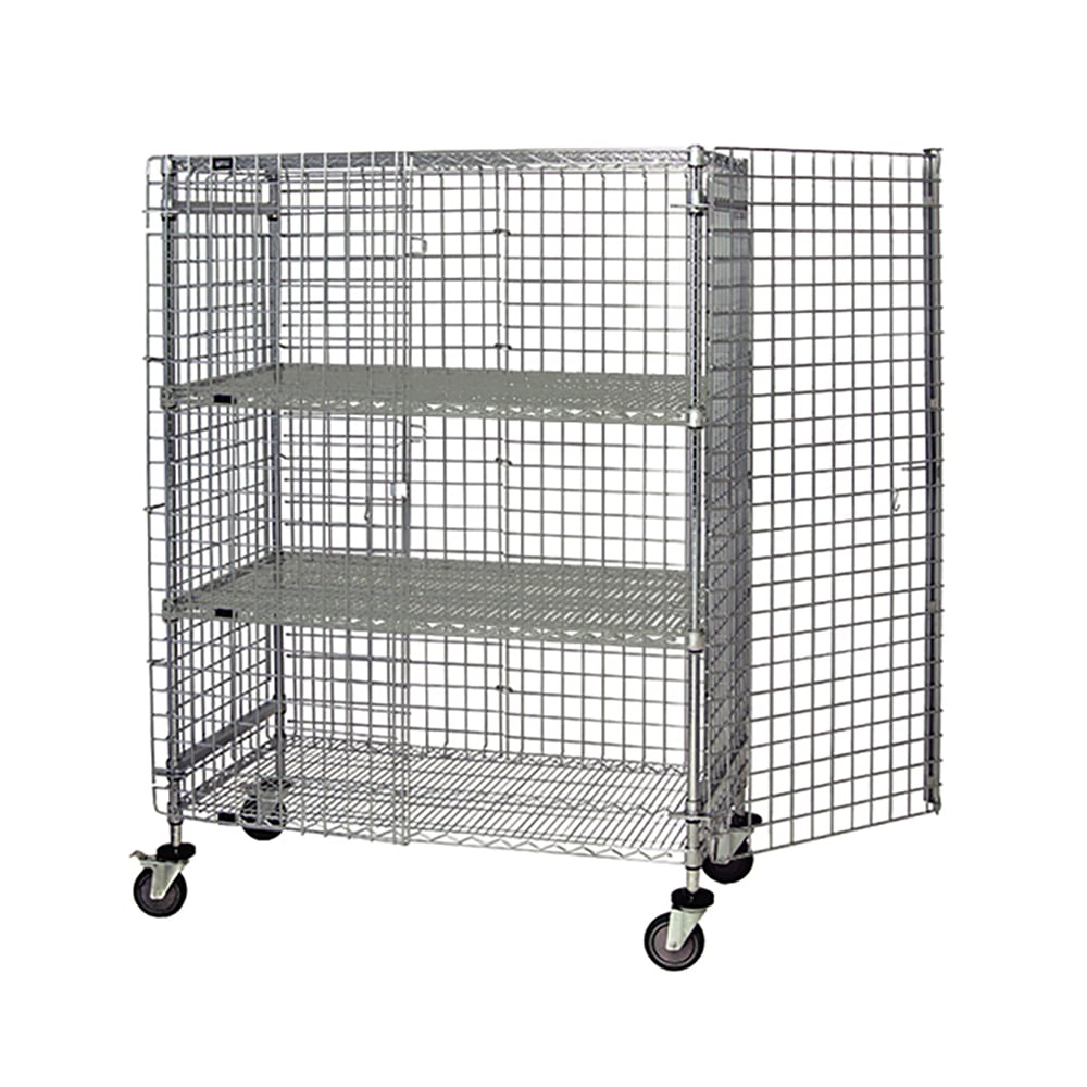 Quantum Food Service 36" Mobile Security Cage - 18"W, Chrome (M1836-69SEC-2)