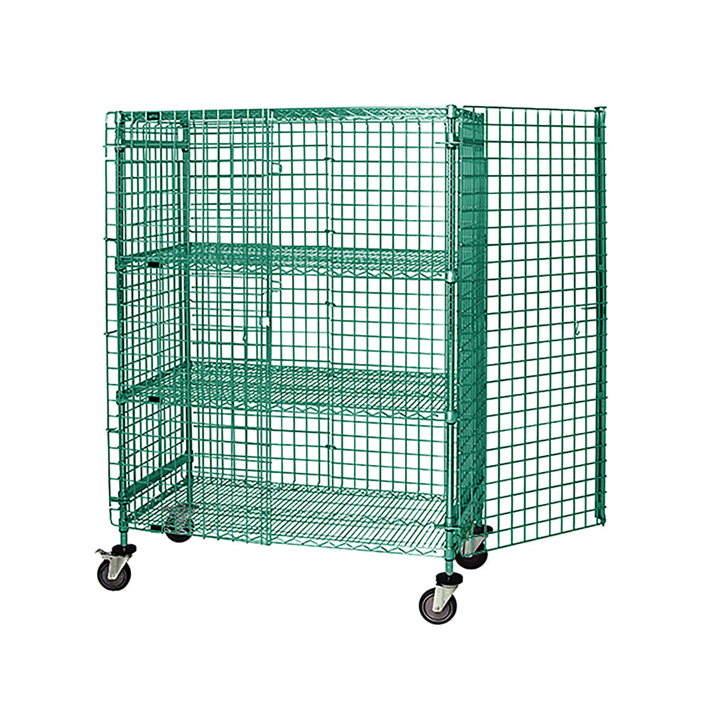Quantum Food Service 36" Mobile Security Cage - 18"W, Green Epoxy Coated (M1836-69SECP-2)
