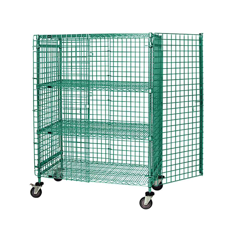 Quantum Food Service 36" Mobile Security Cage - 21"W, Green Epoxy Coated (M2136-69SECP-2)