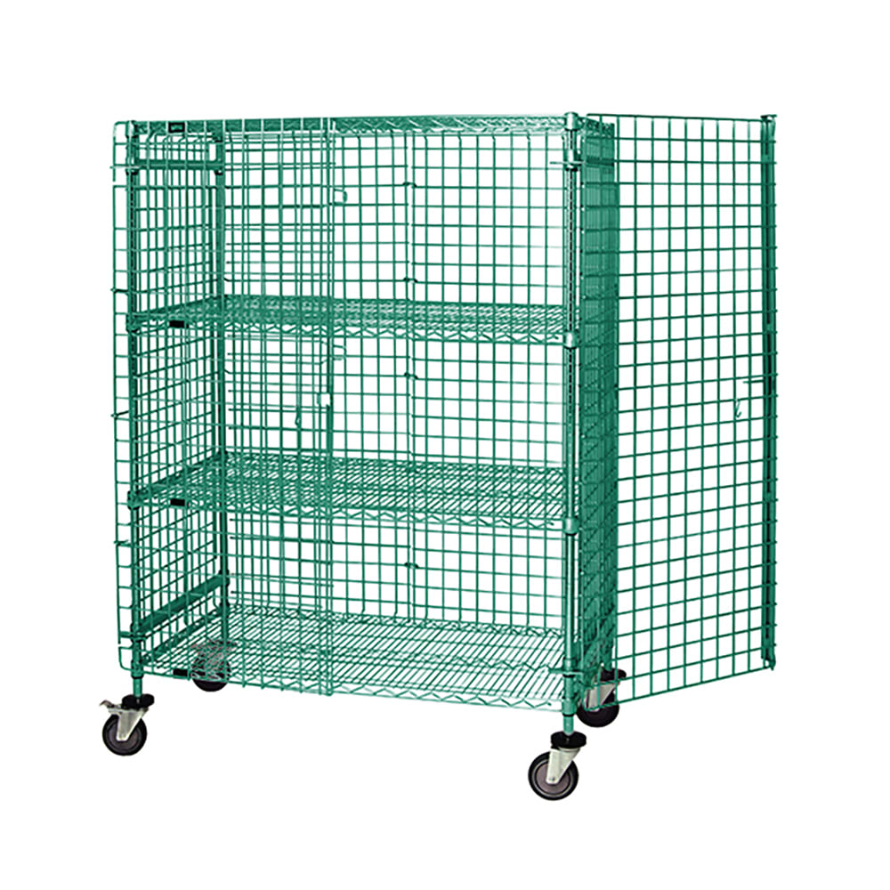Quantum Food Service 48" Mobile Security Cage - 21"W, Green Epoxy Coated (M2148-69SECP-2)