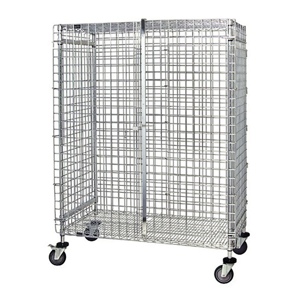 Quantum Food Service 60" Mobile Security Cage - 21"W, Chrome (M2160-69SEC)