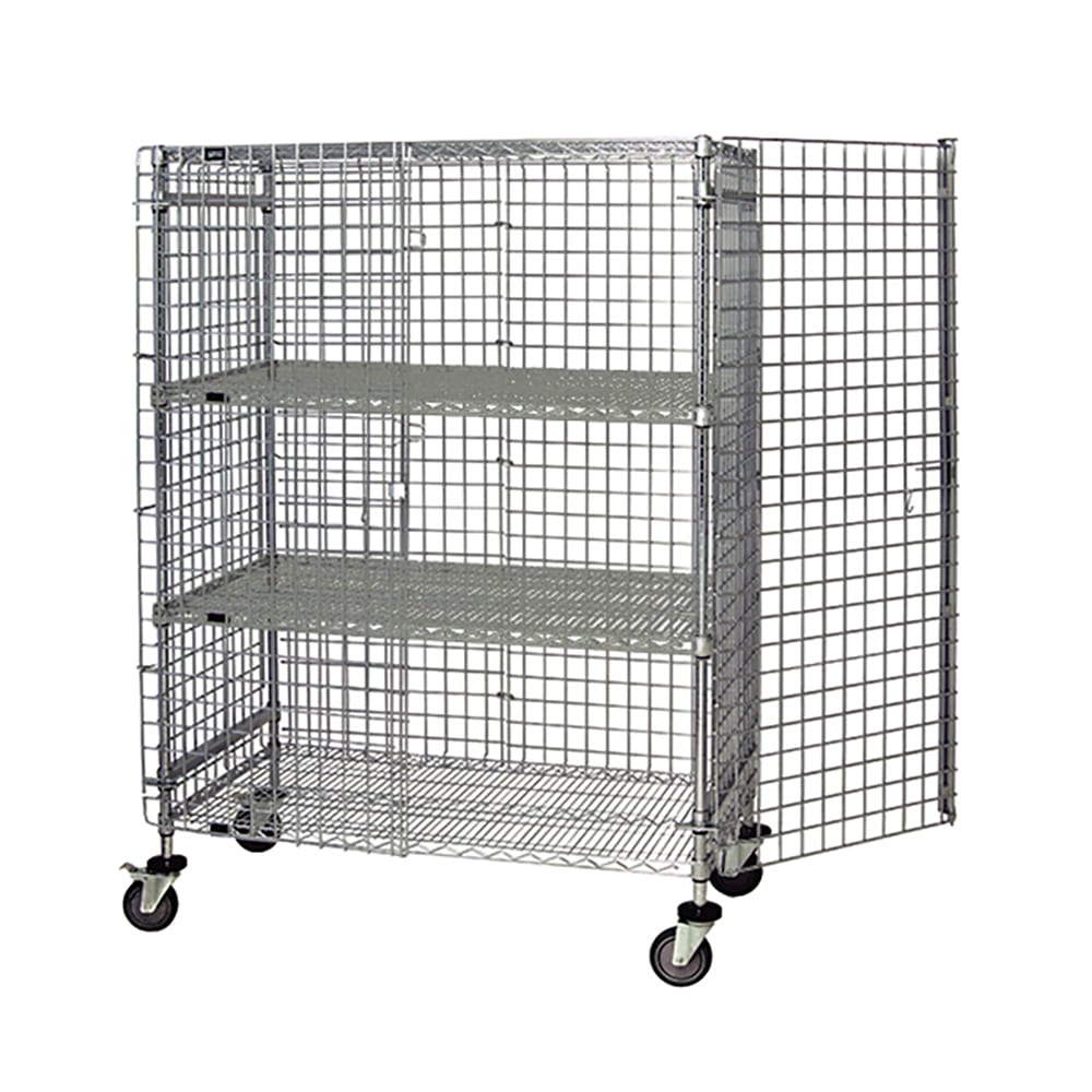 Quantum Food Service 60" Mobile Security Cage - 21"W, Chrome (M2160-69SEC-2)