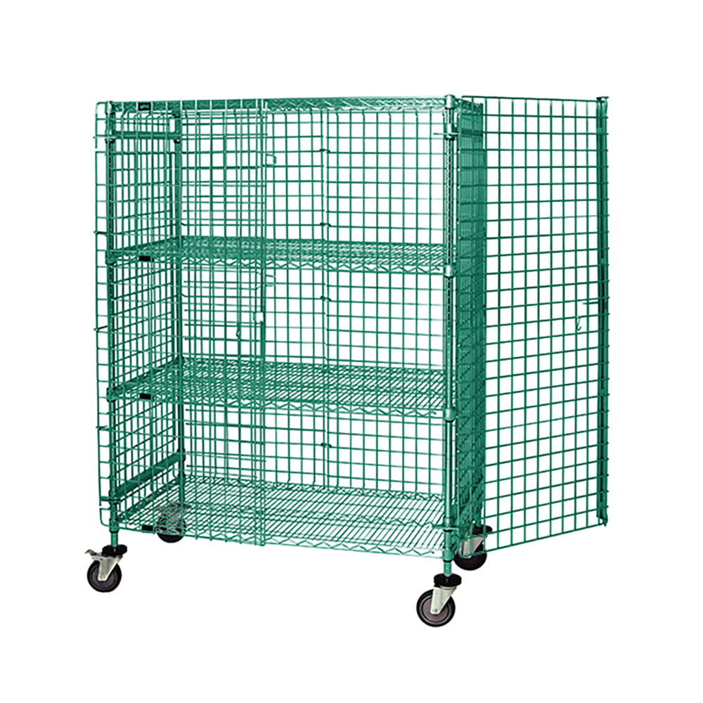 Quantum Food Service 60" Mobile Security Cage - 21"W, Green Epoxy Coated (M2160-69SECP-2)