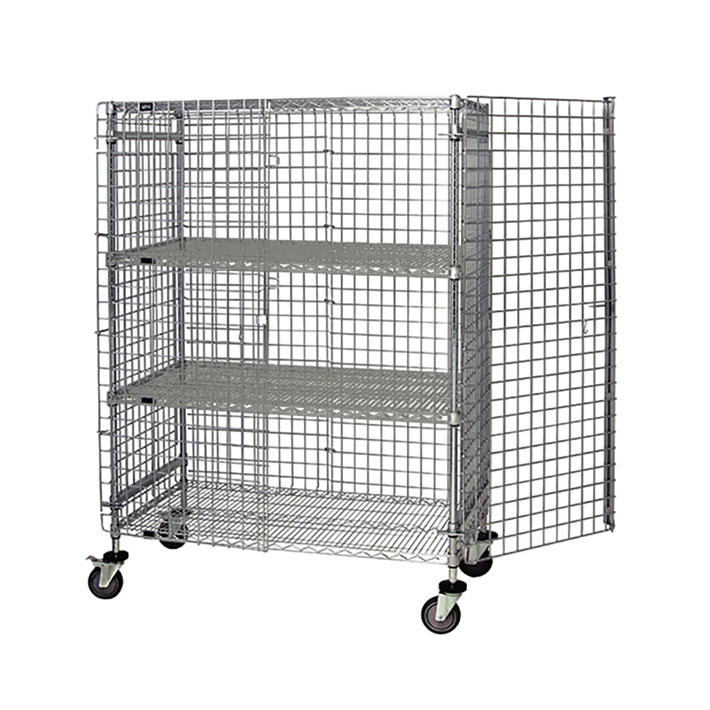 Quantum Food Service 36" Mobile Security Cage - 24"W, Chrome (M2436-69SEC-2)