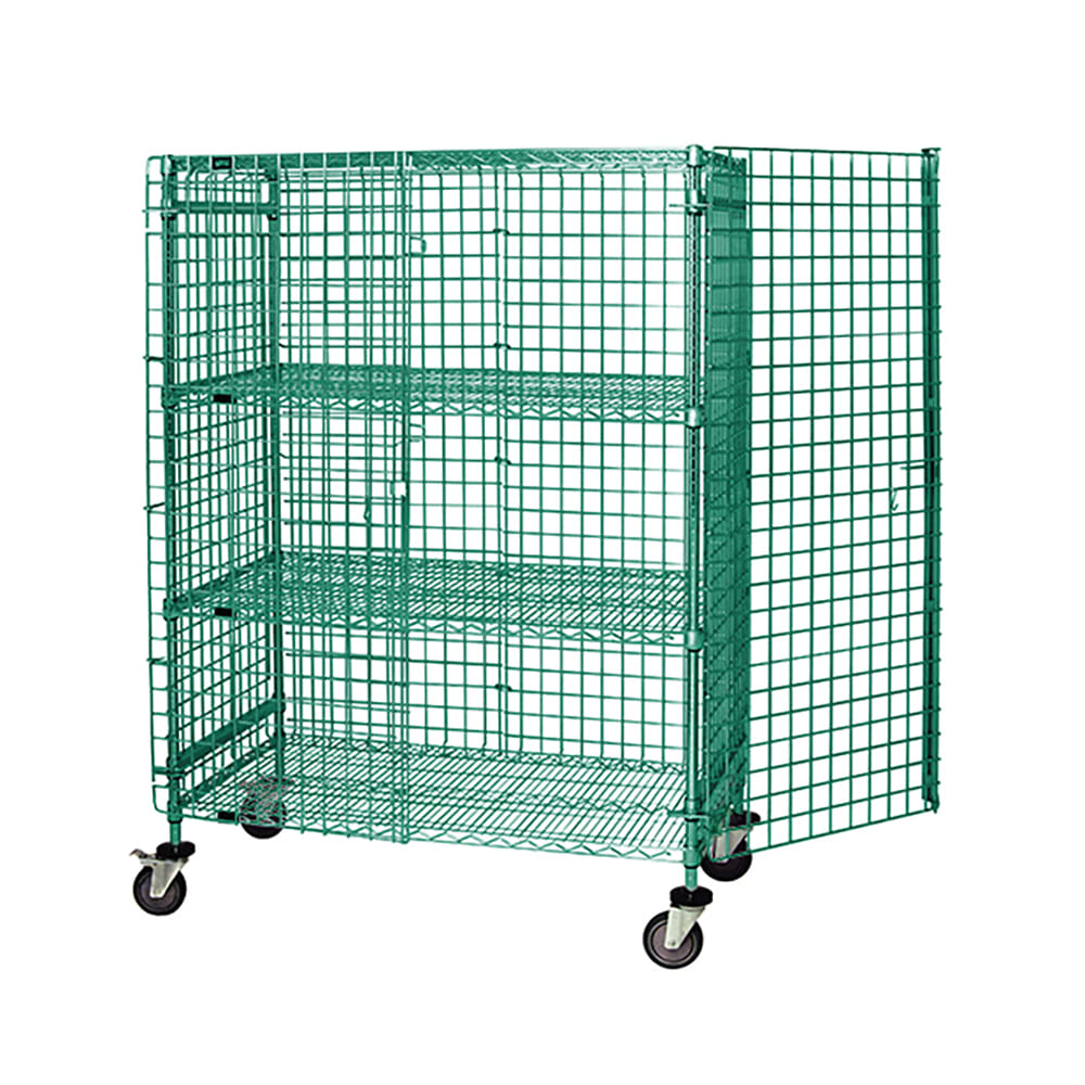 Quantum Food Service 36" Mobile Security Cage - 24"W, Green Epoxy Coated (M2436-69SECP-2)