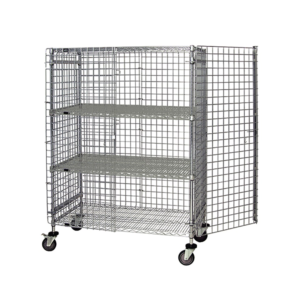 Quantum Food Service 48" Mobile Security Cage - 24"W, Chrome (M2448-69SEC-2)