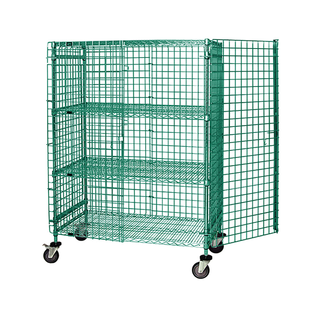 Quantum Food Service 48" Mobile Security Cage - 24"W, Green Epoxy Coated (M2448-69SECP-2)