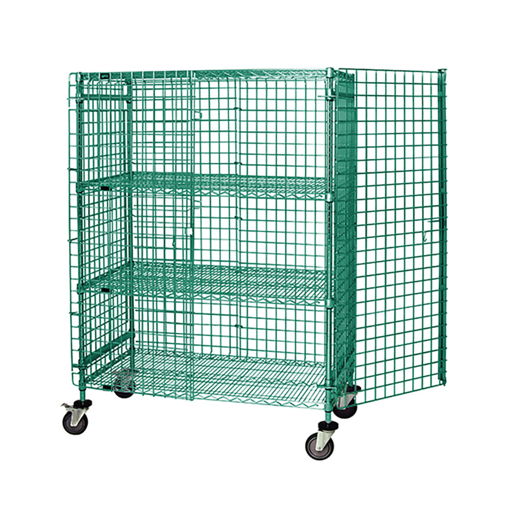 Quantum Food Service 60" Mobile Security Cage - 24"W, Green Epoxy Coated (M2460-69SECP-2)