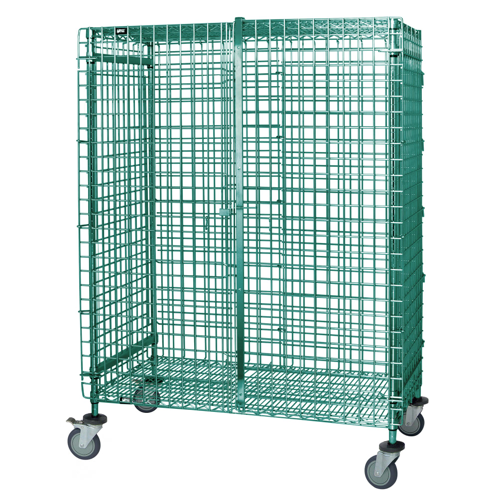 Quantum Food Service 48" Mobile Security Cage - 18"W, Green Epoxy Coated (MD1848-70SECP)