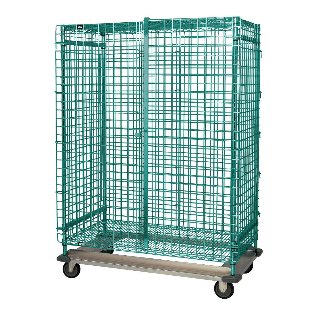 Quantum Food Service 36" Mobile Security Cage - 24"W, Green Epoxy Coated (MD2436-70SECP)