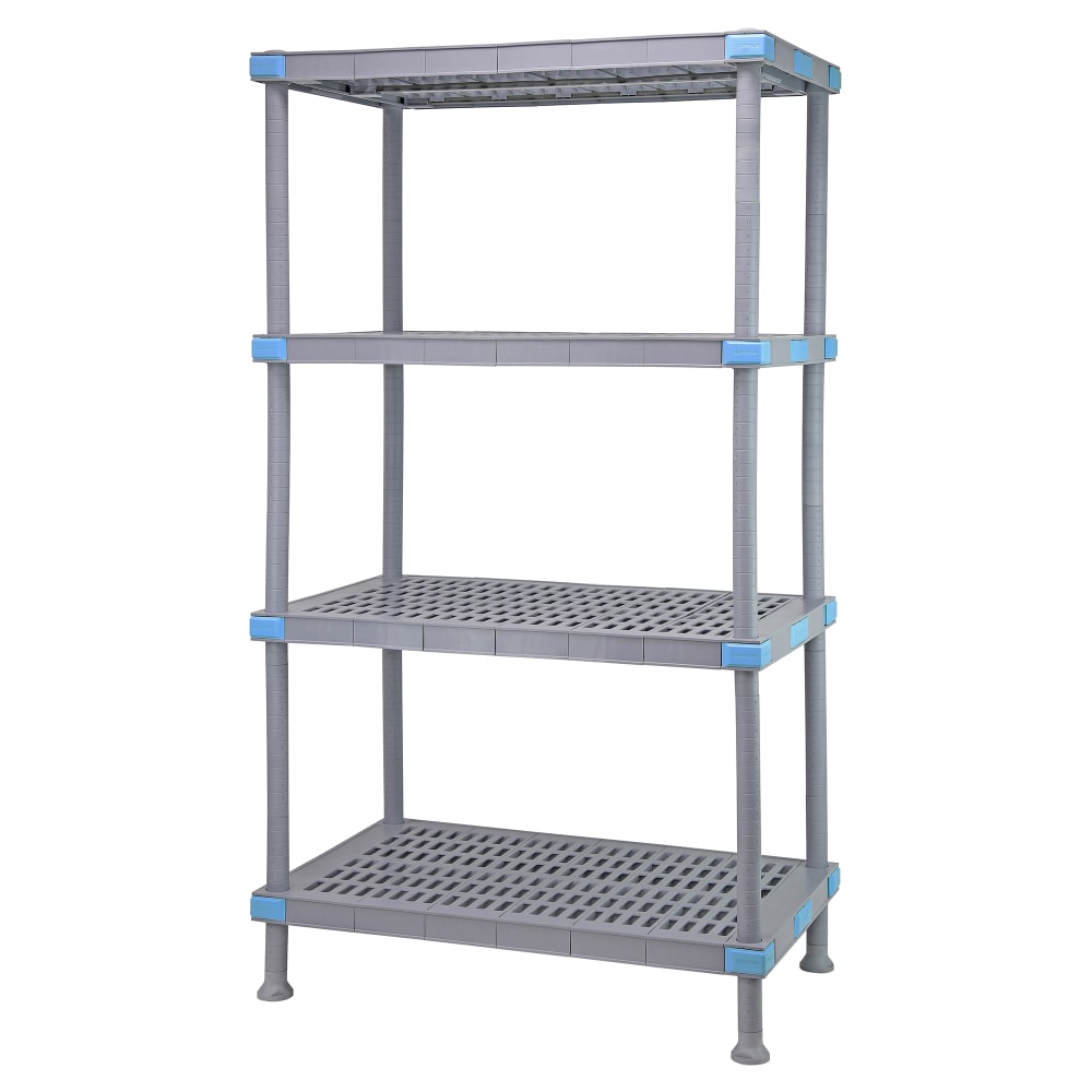 Quantum Food Service 30" NSF 4-Tier Polymer Shelf - Millenia™, 18"W, 74"H (QP183074VS-4)