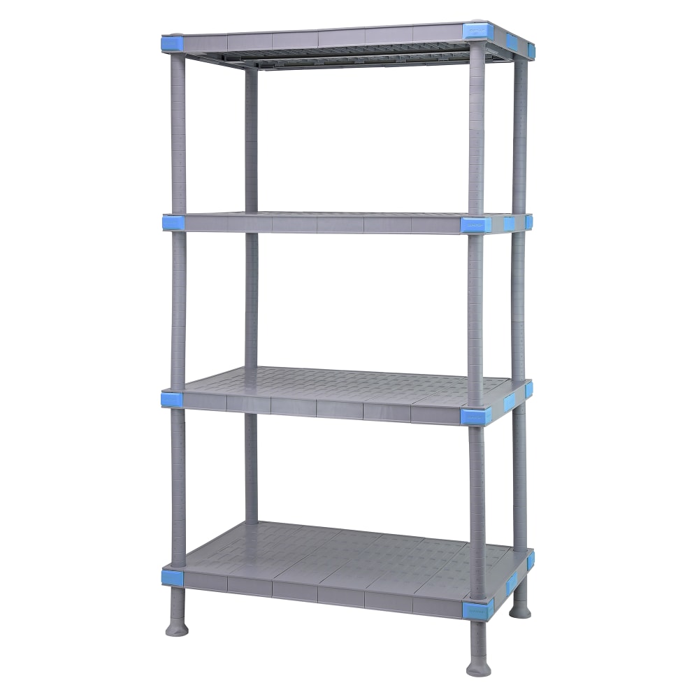 Quantum Food Service 30" NSF 4-Tier Polymer Shelf - Millenia™, 18"W, 86"H (QP183086SS-4)