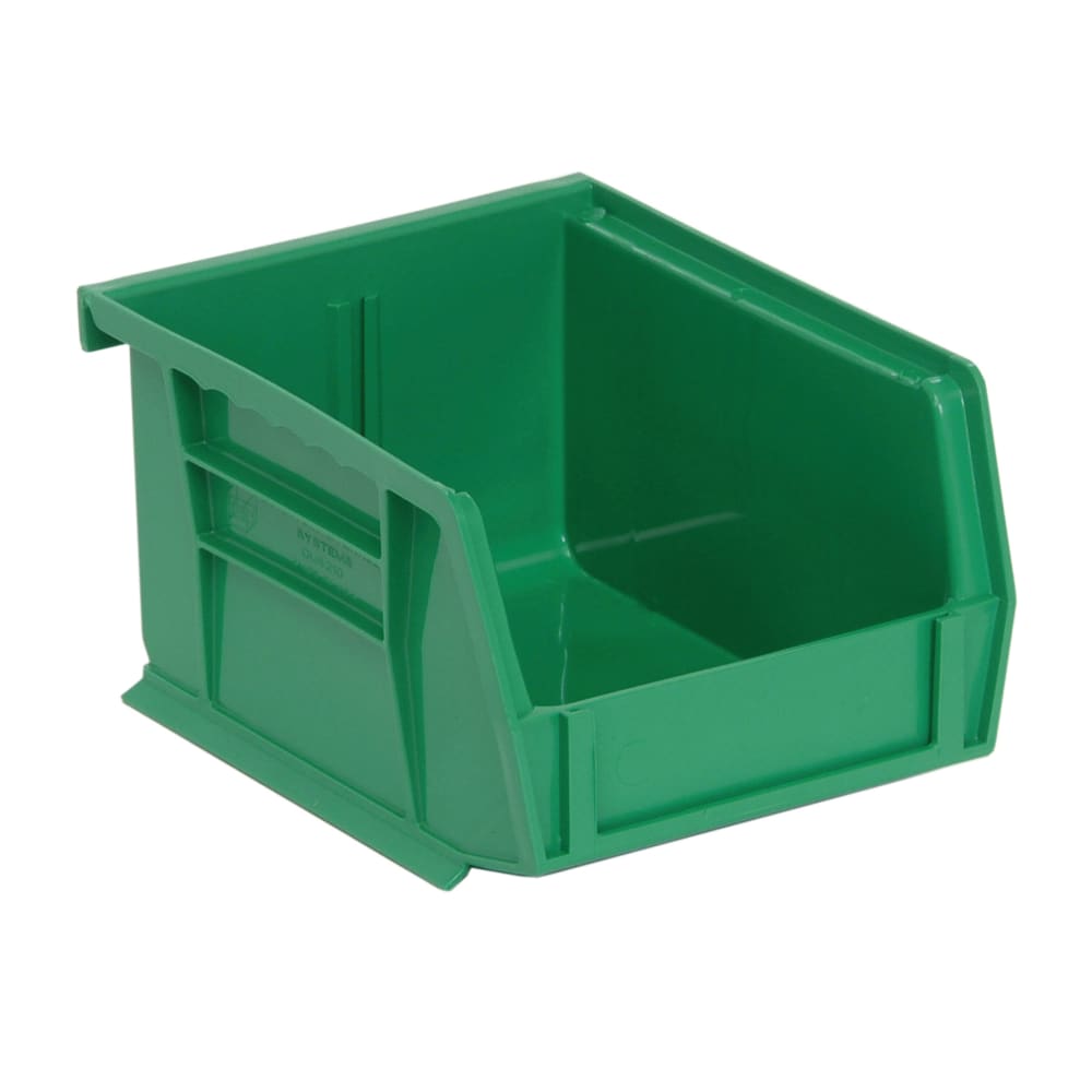 Quantum Food Service Stack & Hang Shelf Bin - 5 3/8" x 4 1/8", Green (QUS210)