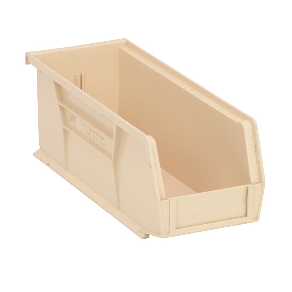 Quantum Food Service Stack & Hang Shelf Bin - 10 7/8" x 4 1/8", Ivory (QUS224)