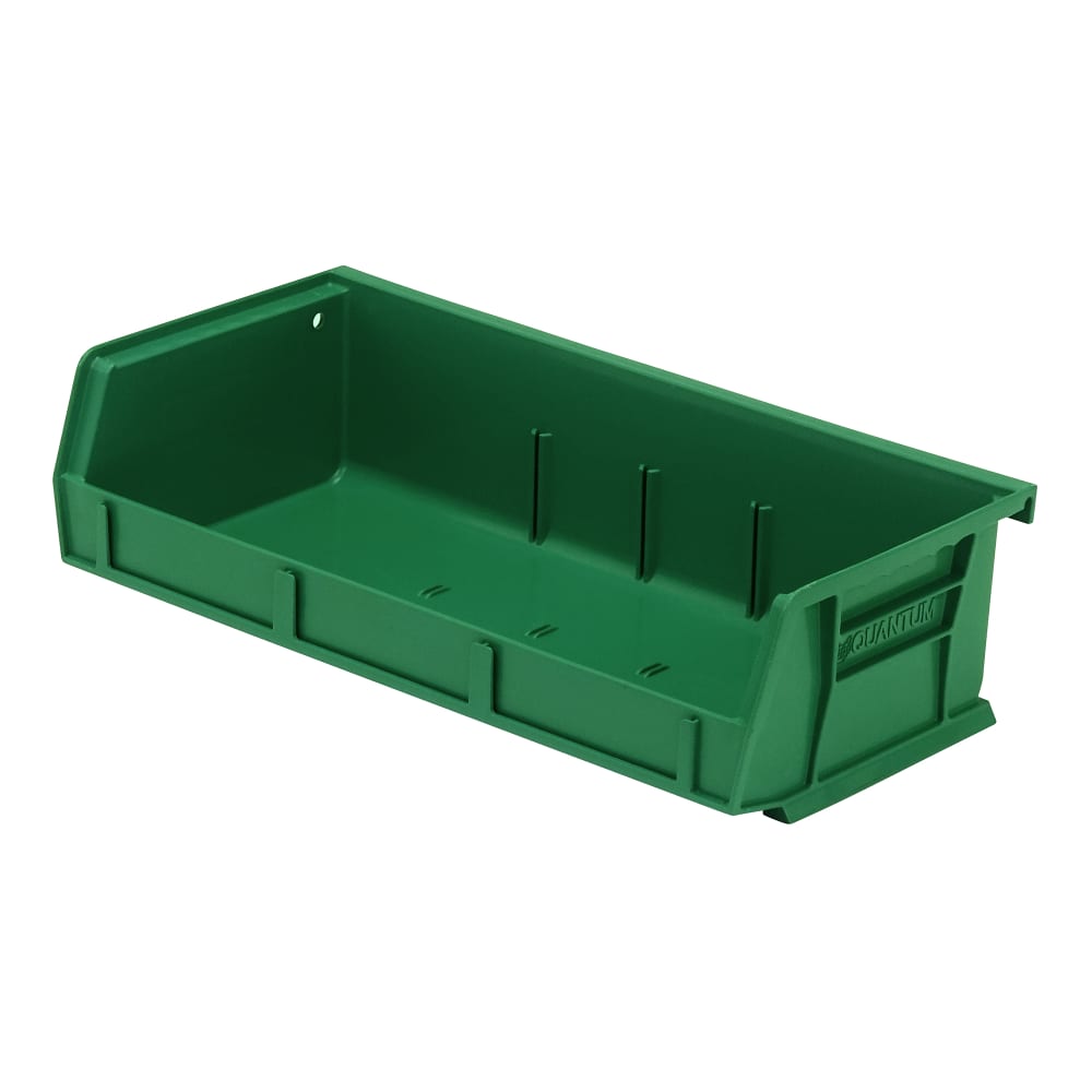 Quantum Food Service Stack & Hang Shelf Bin - 5 3/8" x 11", Green (QUS232)