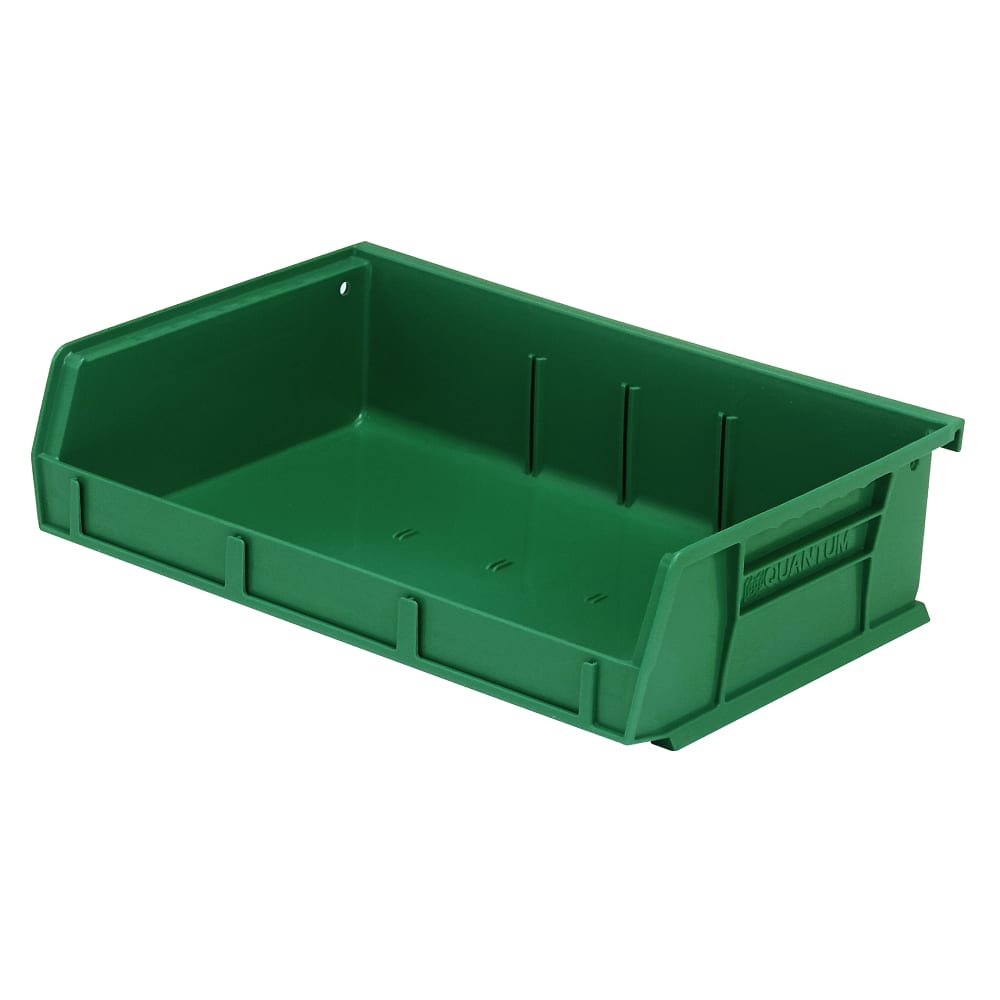 Quantum Food Service Stack & Hang Shelf Bin - 7 3/8" x 11", Green (QUS236)