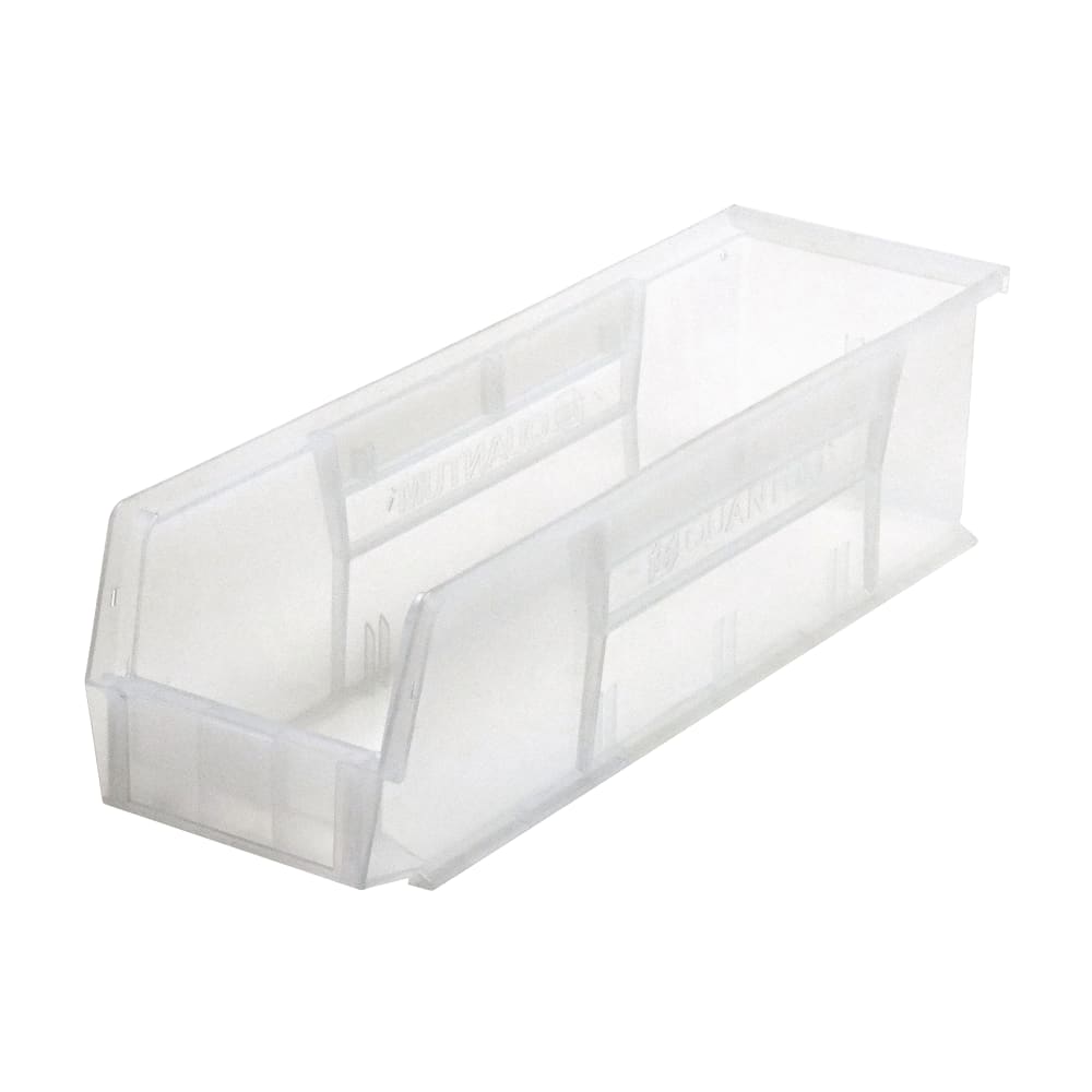 Quantum Food Service Stack & Hang Shelf Bin - 18" x 5 1/2", Clear (QUS238)
