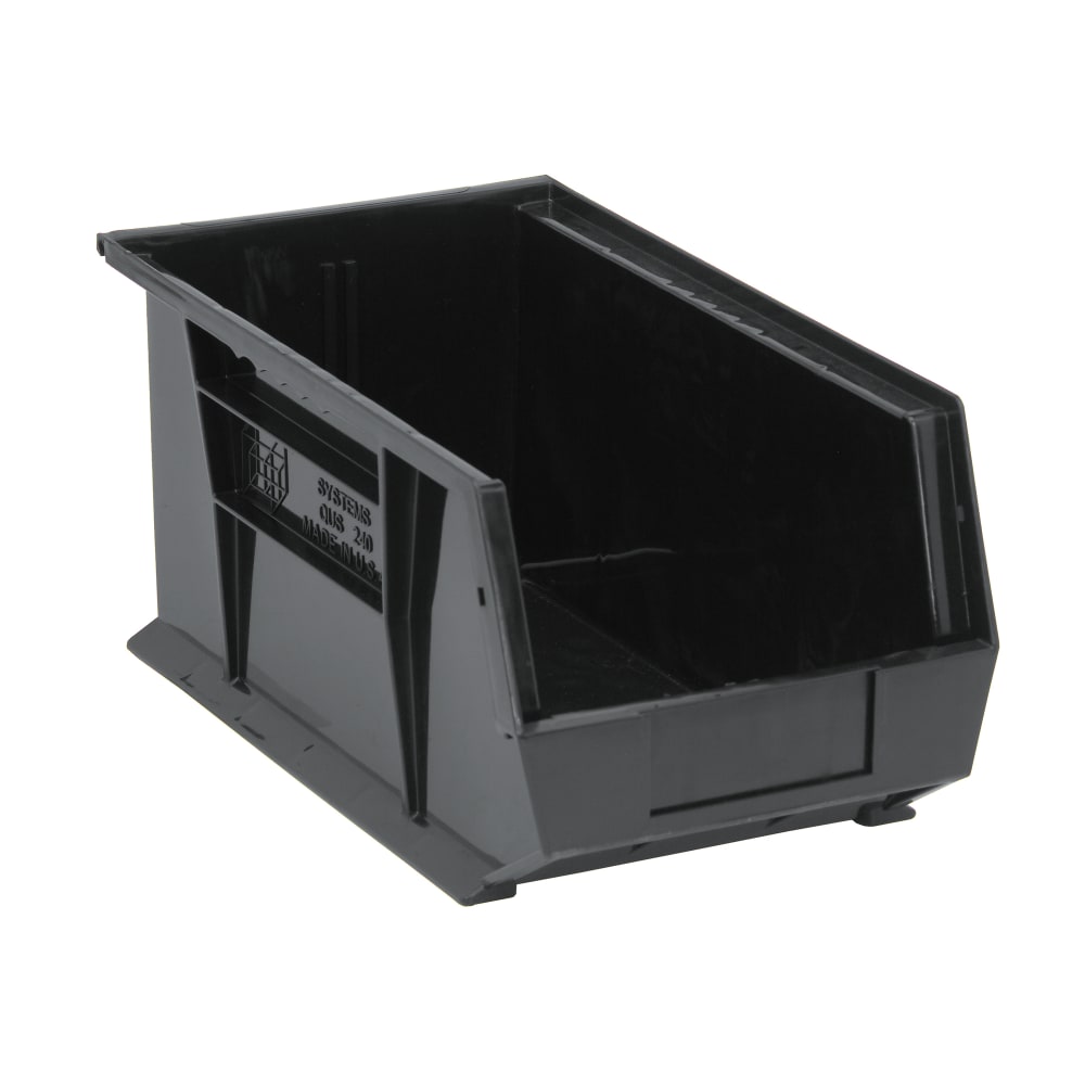 Quantum Food Service Stack & Hang Shelf Bin - 14 3/4" x 8 1/4", Black (QUS240)