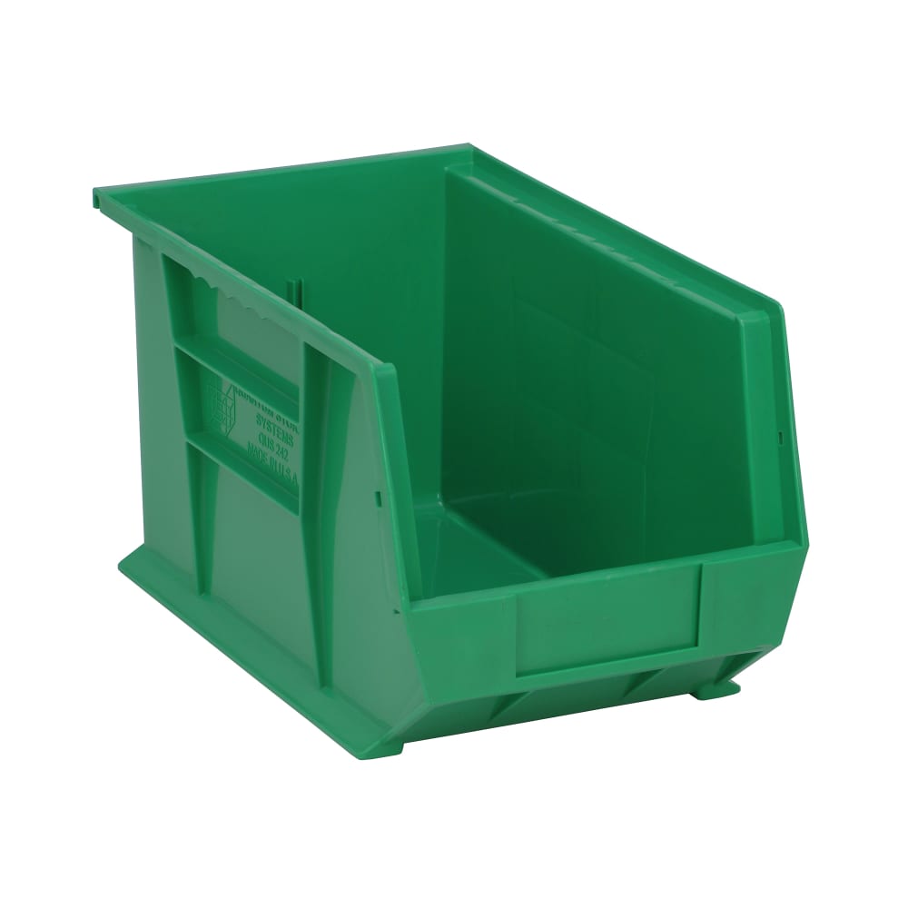 Quantum Food Service Stack & Hang Shelf Bin - 13 5/8" x 8 1/4", Green (QUS242)