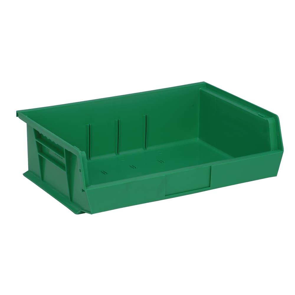 Quantum Food Service Stack & Hang Shelf Bin - 10 7/8" x 16 1/2", Green (QUS245)