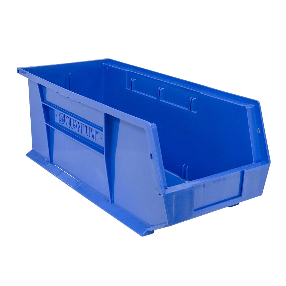 Quantum Food Service Stack & Hang Shelf Bin - 18" x 8 1/4", Blue (QUS248)