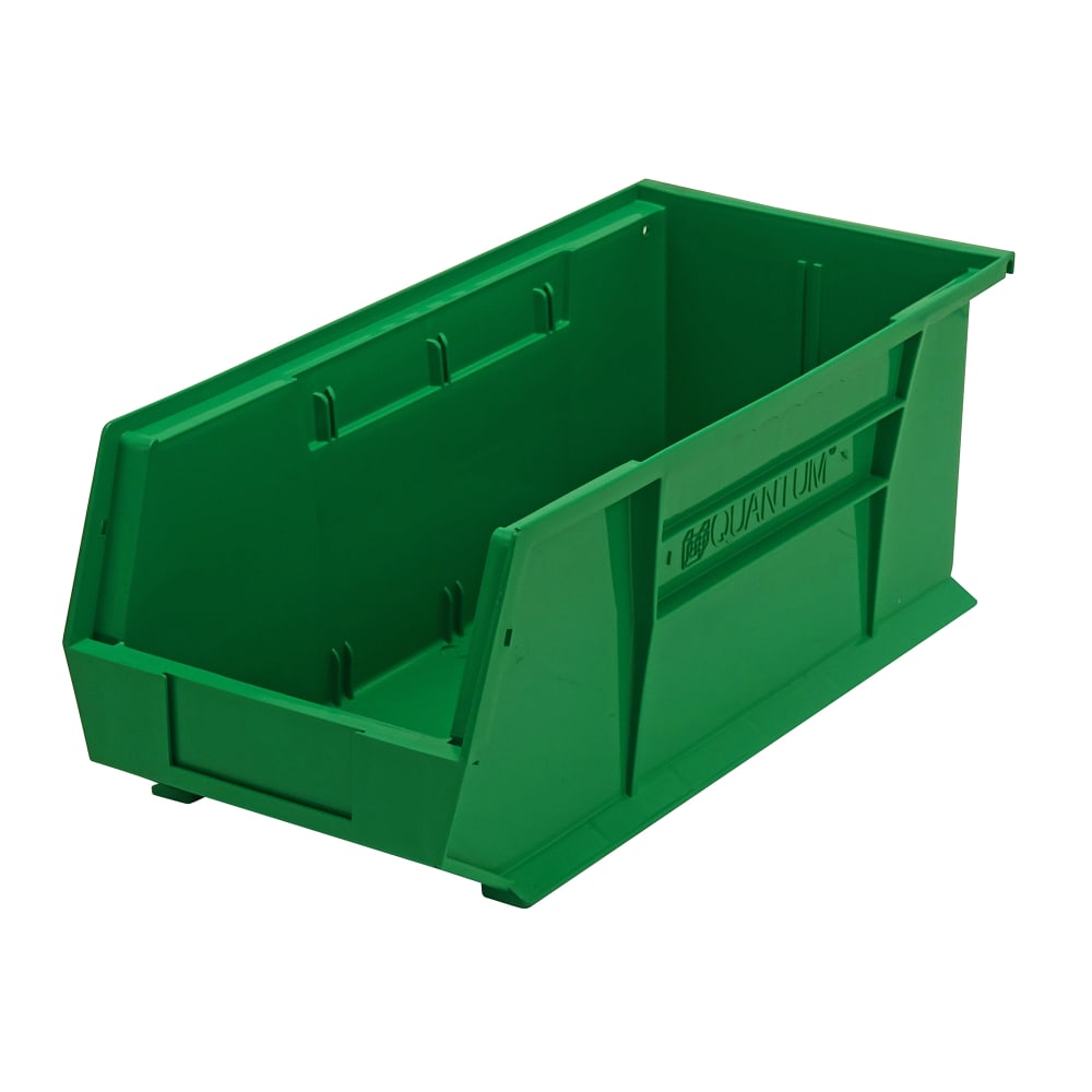 Quantum Food Service Stack & Hang Shelf Bin - 18" x 8 1/4", Green (QUS248)