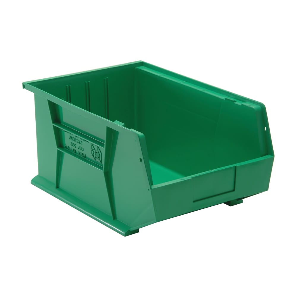 Quantum Food Service Stack & Hang Shelf Bin - 16" x 11", Green (QUS255)