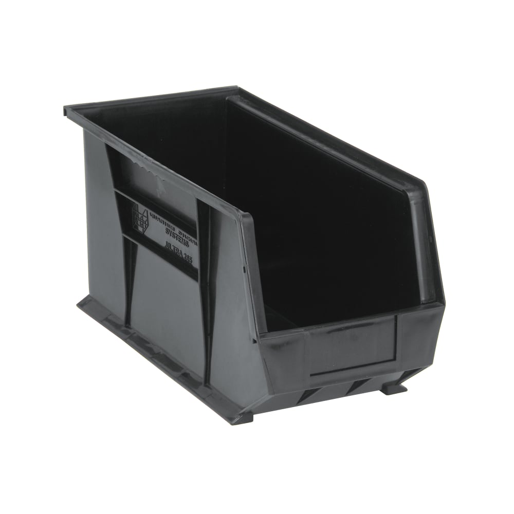 Quantum Food Service Stack & Hang Shelf Bin - 18" x 8 1/4", Black (QUS265)