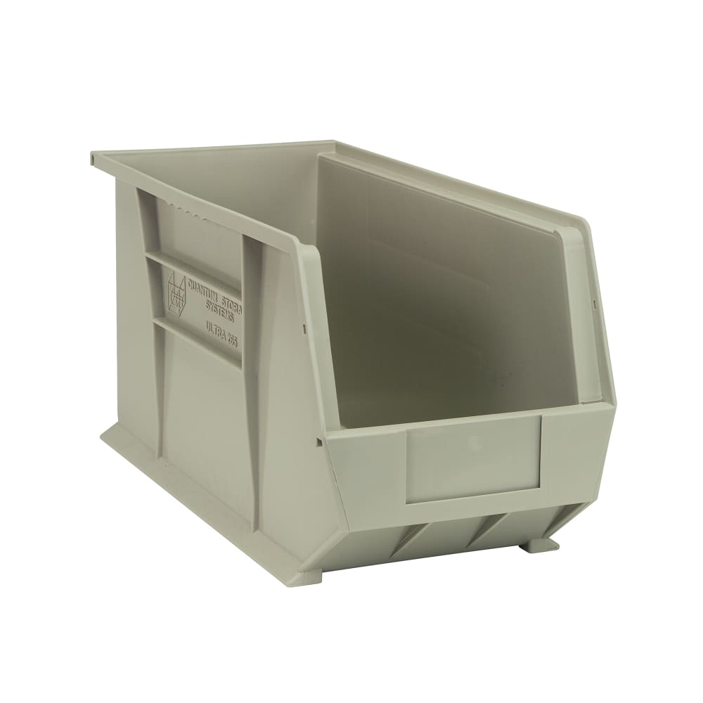 Quantum Food Service Stack & Hang Shelf Bin - 18" x 8 1/4", Stone (QUS265)