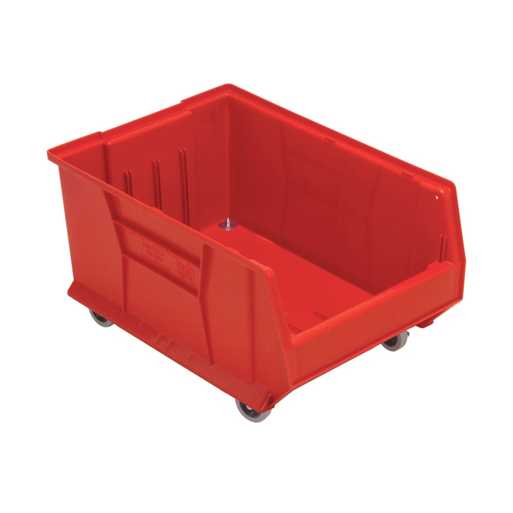 Quantum Food Service Hulk Mobile Stack Shelf Container - 23 7/8" x 16 1/2", Red (QUS964MOB)