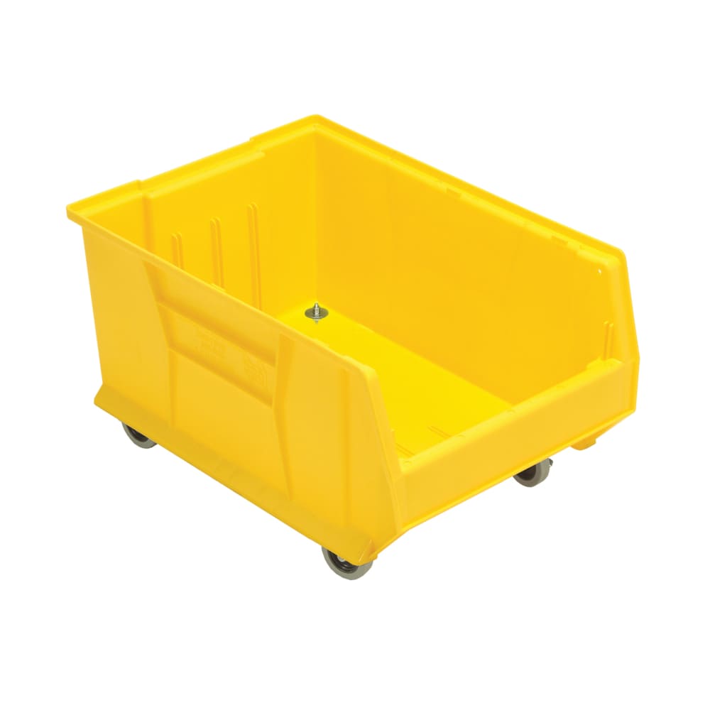 Quantum Food Service Hulk Mobile Stack Shelf Container - 23 7/8" x 16 1/2", Yellow (QUS964MOB)
